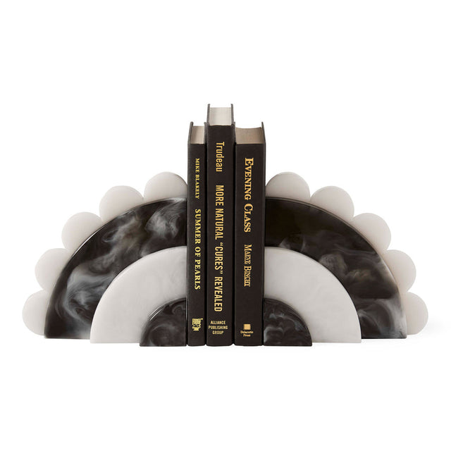 Scalloped Black & White Bookends | Jonathan Adler Mustique | Oroa.com