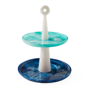 Marbleized Acrylic Tiered Tray | Jonathan Adler Mustique | Oroa.com
