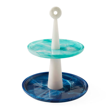Marbleized Acrylic Tiered Tray | Jonathan Adler Mustique | Oroa.com