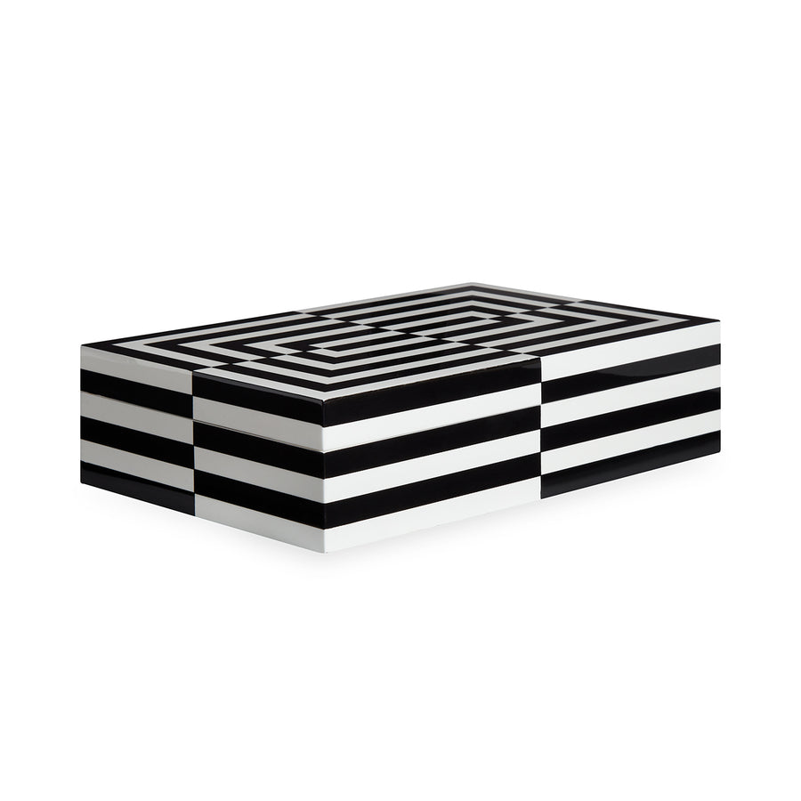 Black & White Lacquer Box L | Jonathan Adler Op Art