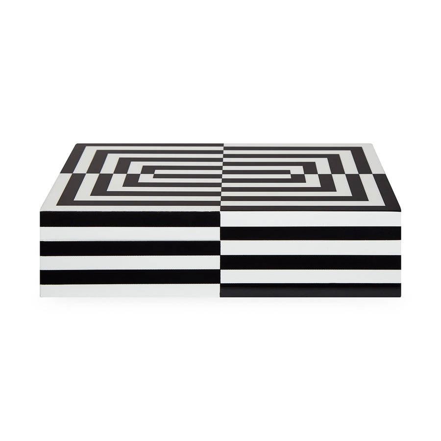 Black & White Lacquer Box L | Jonathan Adler Op Art
