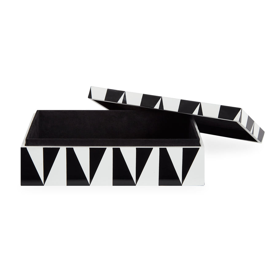 Black & White Lacquer Box M | Jonathan Adler Op Art