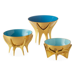 Blue Interior Brass Bowl S | Jonathan Adler Oscar | Oroa.com