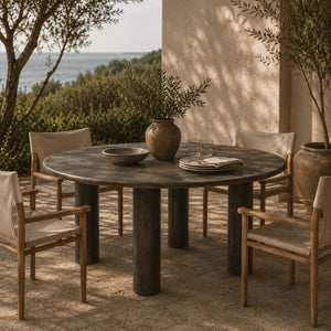   Bronze Round Outdoor Dining Table | Oroa.com