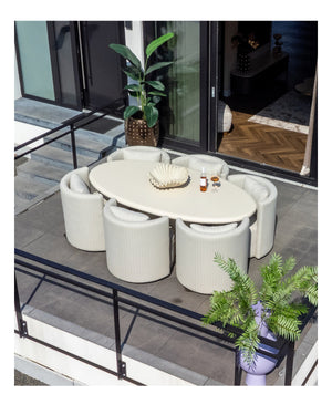 modern oval outdoor dining table - www.oroa.com