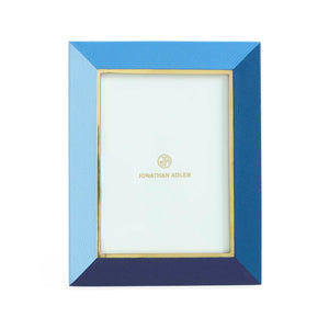 Blue Leather Photo Frame L | Jonathan Adler Perimeter | Oroa.com