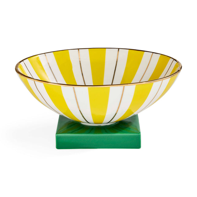 Yellow Stripes Porcelain Bowl | Jonathan Adler Portofino | Oroa.com