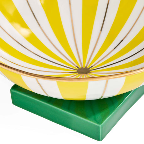 Yellow Stripes Porcelain Bowl | Jonathan Adler Portofino | Oroa.com