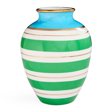 Green Stripes Porcelain Urn | Jonathan Adler Portofino | Oroa.com