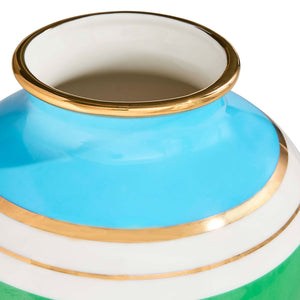 Green Stripes Porcelain Urn | Jonathan Adler Portofino | Oroa.com