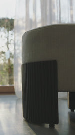 Cushioned Mahogany Pouf | Ethnicraft Roller Max | Oroa.com