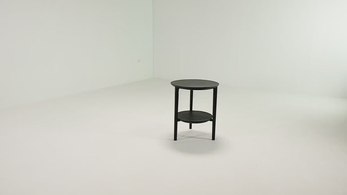  Circular Tiered Black Oak Side Table | Ethnicraft Bok | Oroa.com