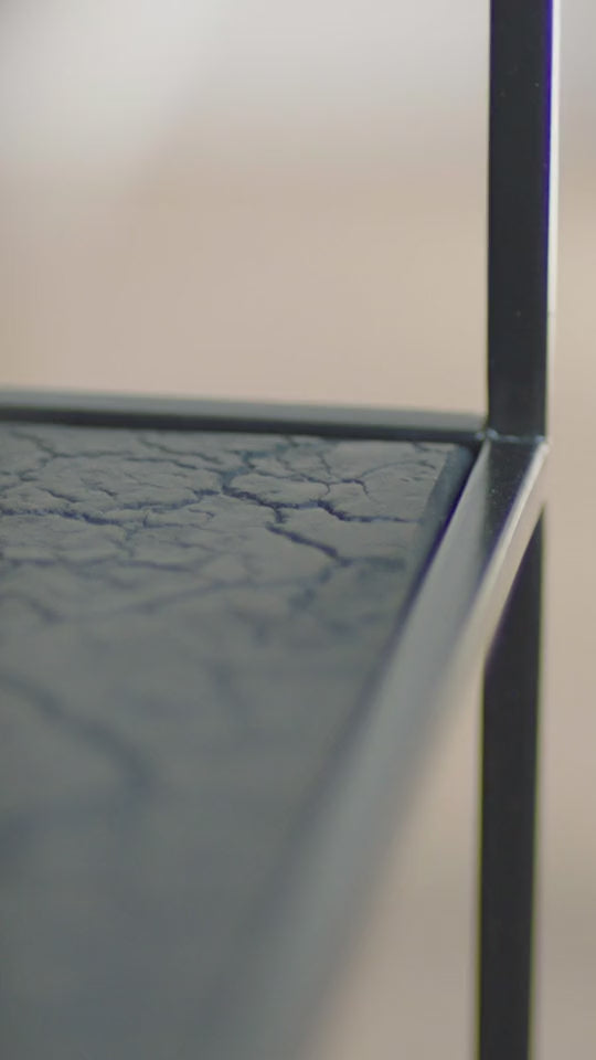 Metallic Side Table With Undershelf | Ethnicraft Pentagon │ Oroa.com