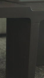 Carved Brown Mahogany Side Table | Ethnicraft Brutalist