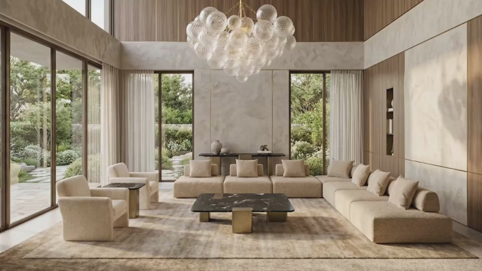   OROA Shop the Look inside a curated luxury home, moving through living, dining, bedroom, and outdoor lounge spaces styled with designer furniture. | Oroa.com