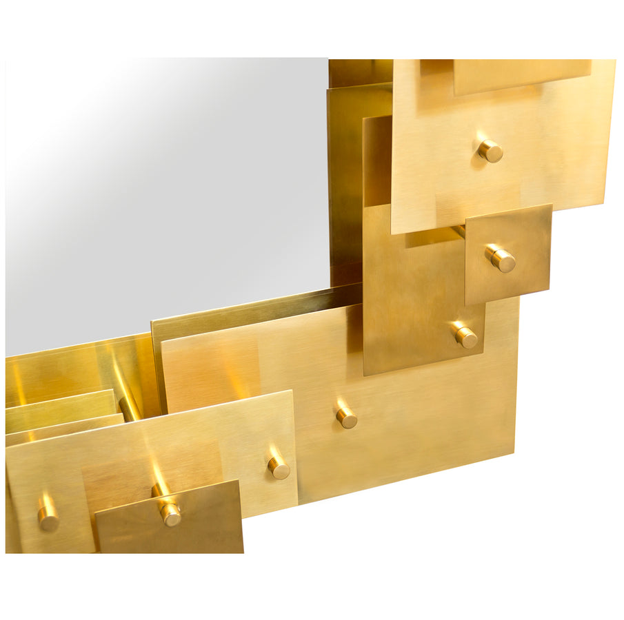 Solid Brass Sheets Accent Mirror | Jonathan Adler Puzzle | Oroa.com