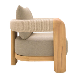   Cushioned Teak Outdoor Accent Chair | Oroa.com