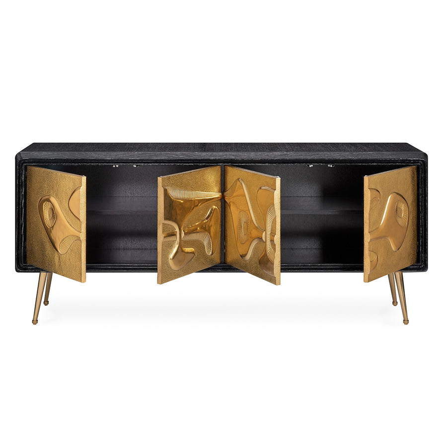 Hammered Brass 4-Door Sideboard | Jonathan Adler Reform | Oroa.com