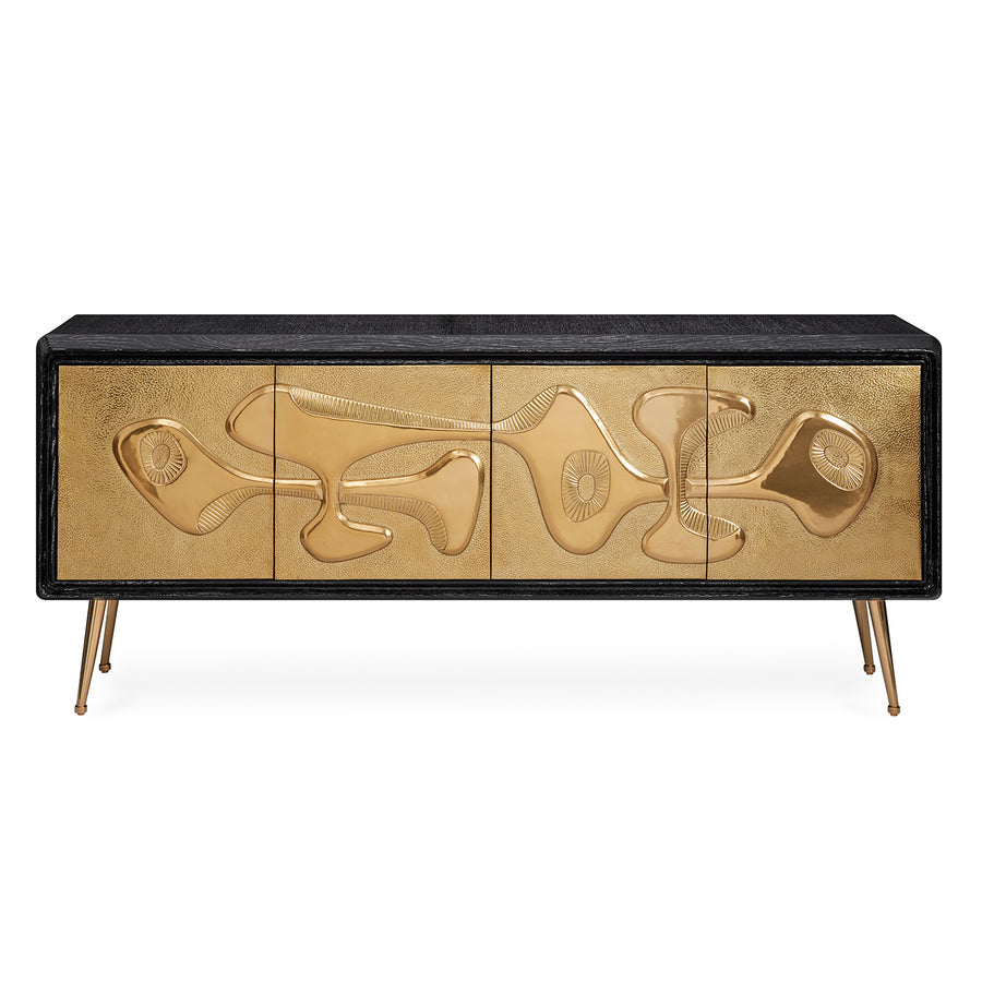 Hammered Brass 4-Door Sideboard | Jonathan Adler Reform | Oroa.com