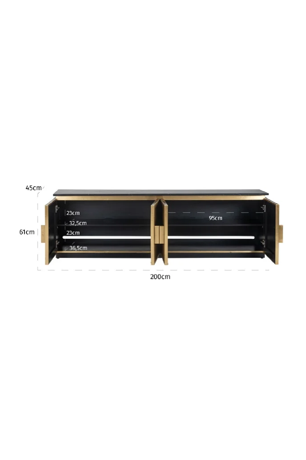   Gold 4-Door TV Unit | Oroa.com