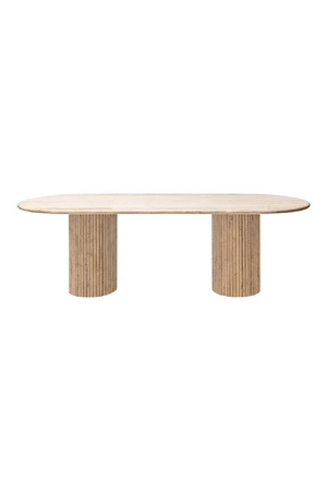   Oval Travertine Modern Dining Table | Oroa.com