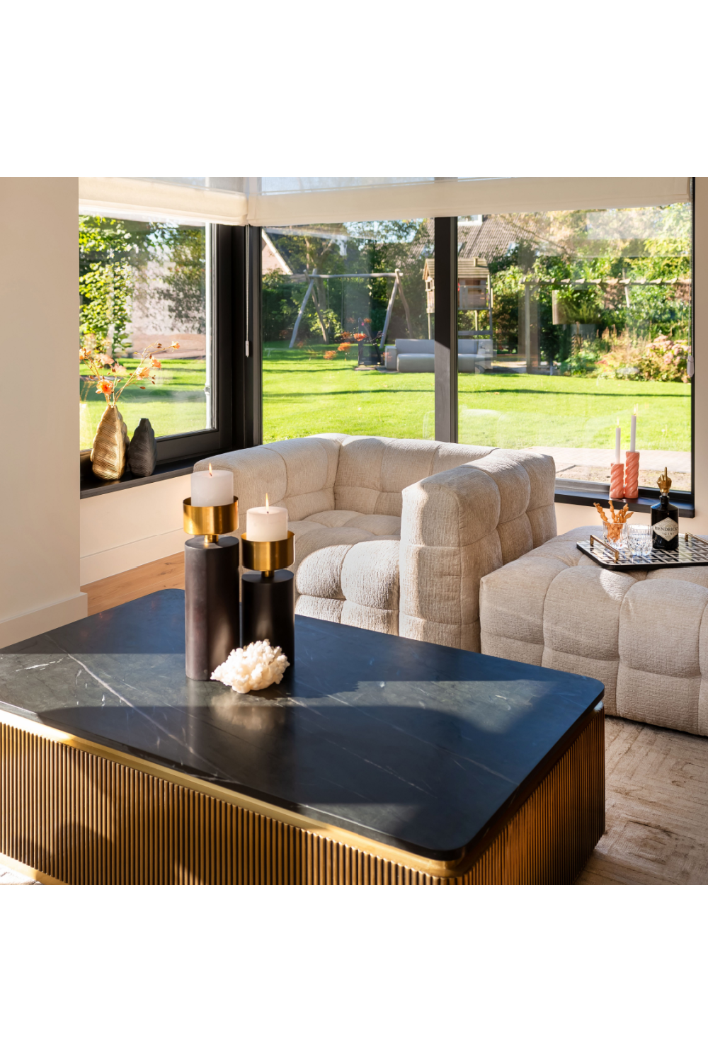   Gold Rectangular Coffee Table | Oroa.com