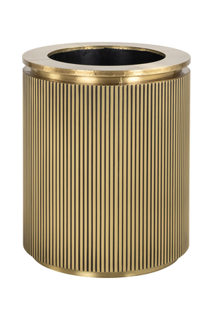   Gold Cylindrical Ridged Planter | Oroa.com
