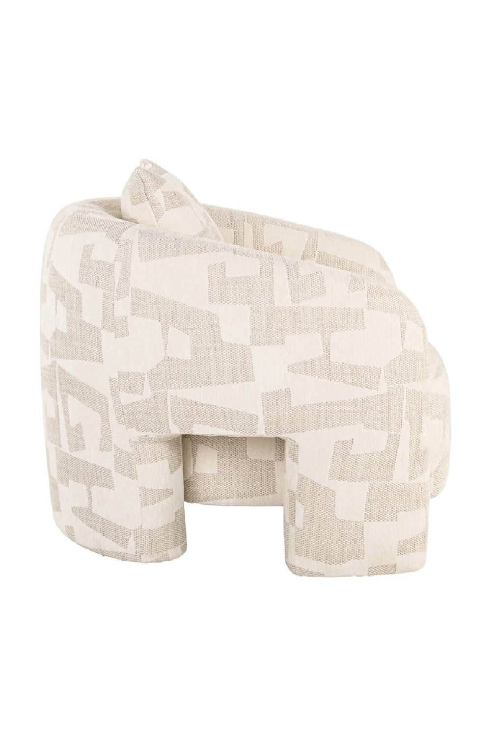   Beige Abstract Print Lounge Chair | Oroa.com