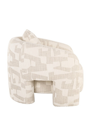   Beige Abstract Print Lounge Chair | Oroa.com