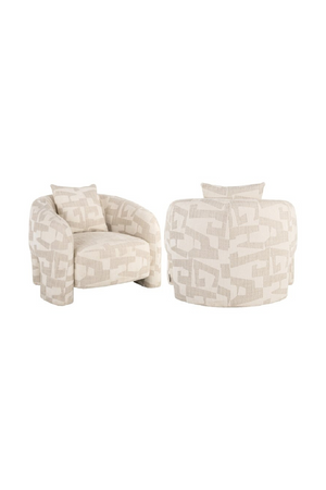   Beige Abstract Print Lounge Chair | Oroa.com
