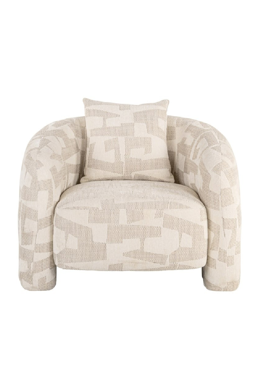   Beige Abstract Print Lounge Chair | Oroa.com