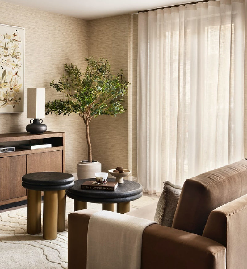 dark brown sofa - wood coffee tables - modern home interiors furniture - www.oroa.com