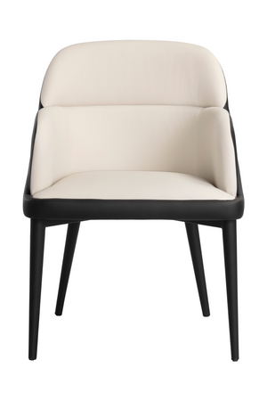 Modern European furniture - Cream and Black Leather Dining Chair - www.oroa.com