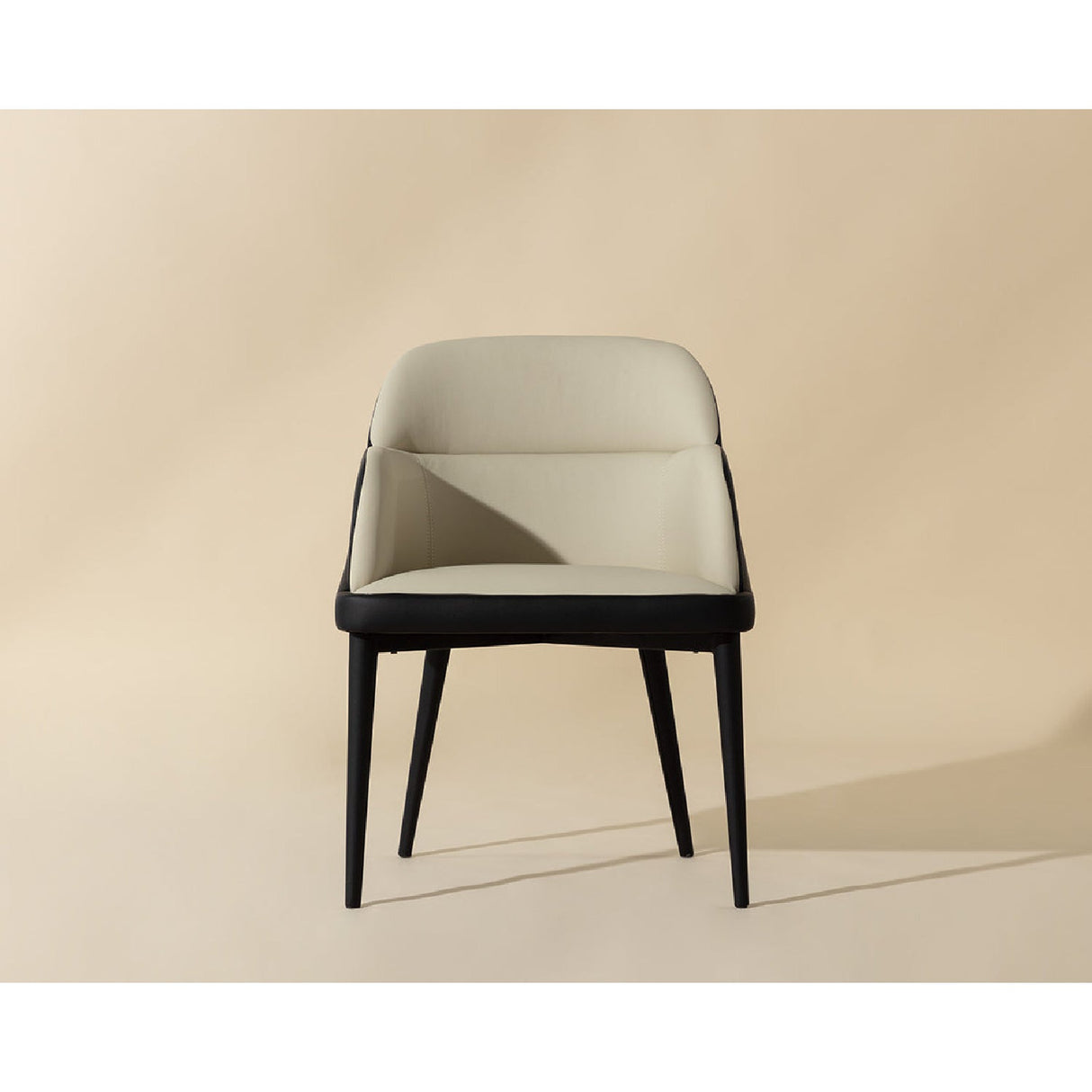 Modern European furniture - Cream and Black Leather Dining Chair - www.oroa.com