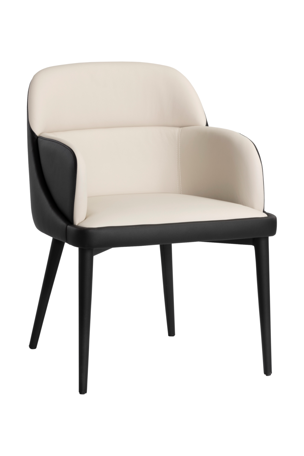 Modern European furniture - Cream and Black Leather Dining Chair - www.oroa.com