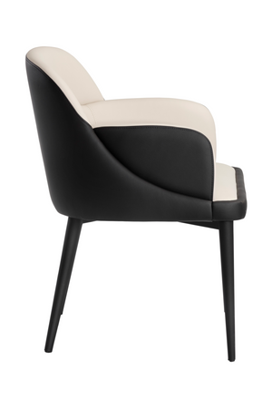 Modern European furniture - Cream and Black Leather Dining Chair - www.oroa.com