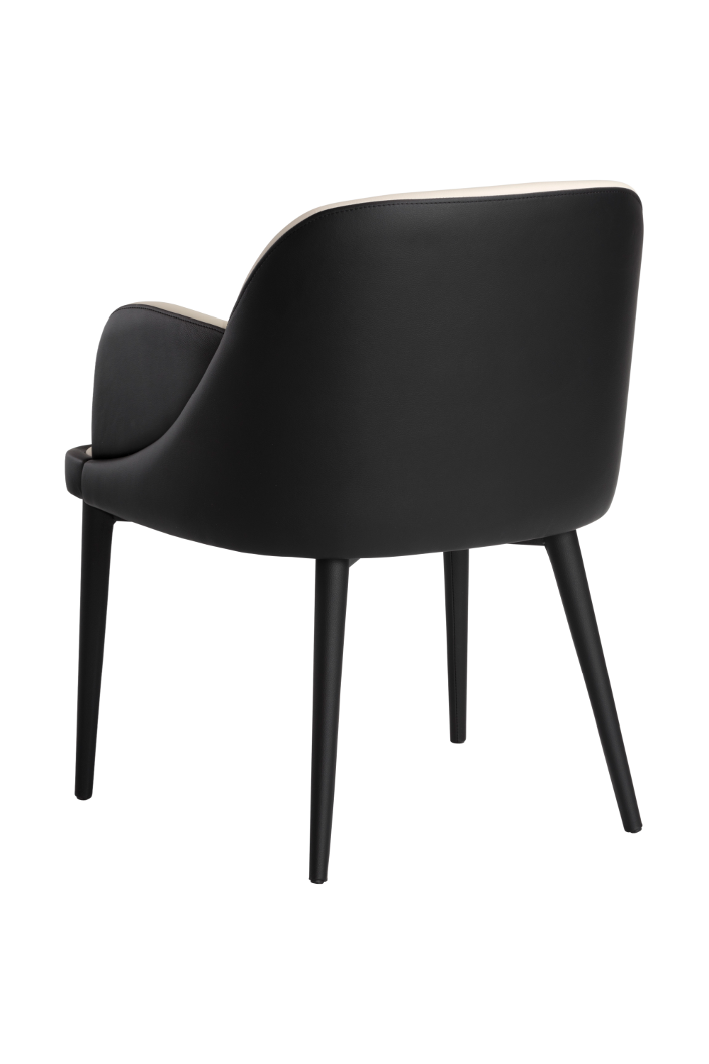 Modern European furniture - Cream and Black Leather Dining Chair - www.oroa.com