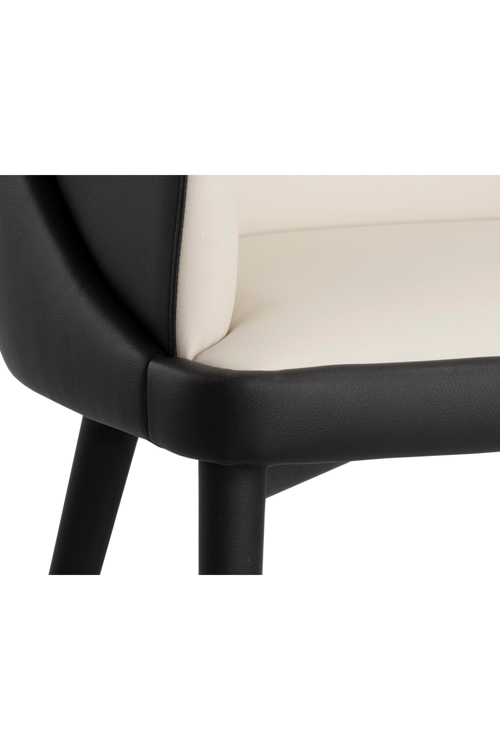 Modern European furniture - Cream and Black Leather Dining Chair - www.oroa.com