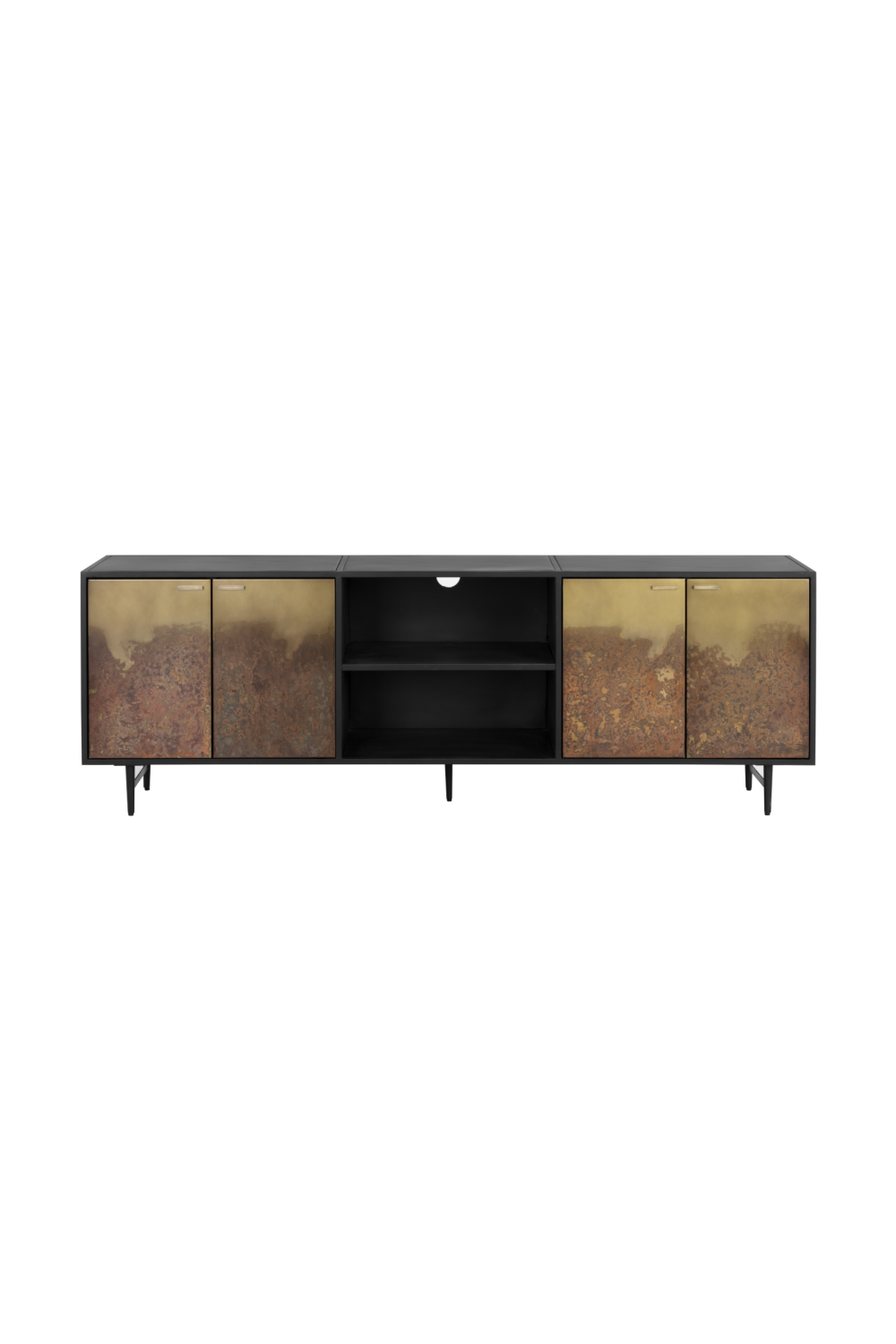   Modern European furniture - Antique Brass Patina 4-Door Cabinet - www.oroa.com | Oroa.com