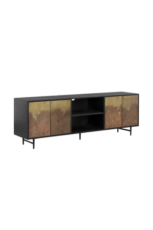  Modern European furniture - Antique Brass Patina 4-Door Cabinet - www.oroa.com | Oroa.com