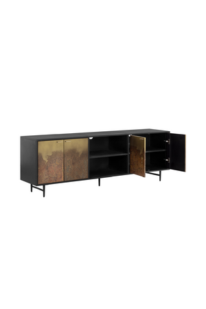   Modern European furniture - Antique Brass Patina 4-Door Cabinet - www.oroa.com | Oroa.com