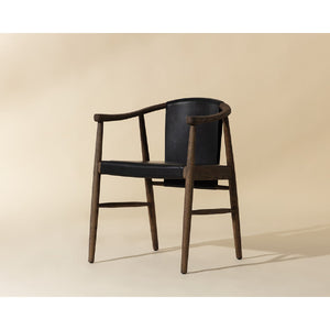 Modern European furniture - Oak Black Leather Dining Chair - www.oroa.com
