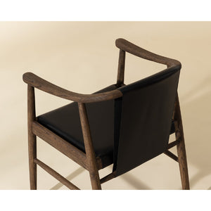 Modern European furniture - Oak Black Leather Dining Chair - www.oroa.com