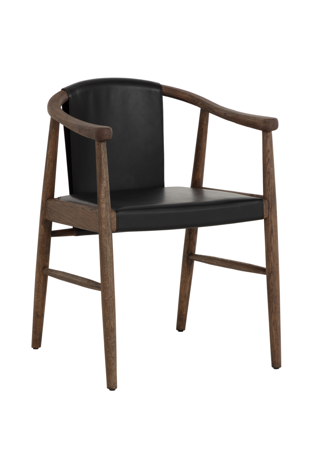 Modern European furniture - Oak Black Leather Dining Chair - www.oroa.com