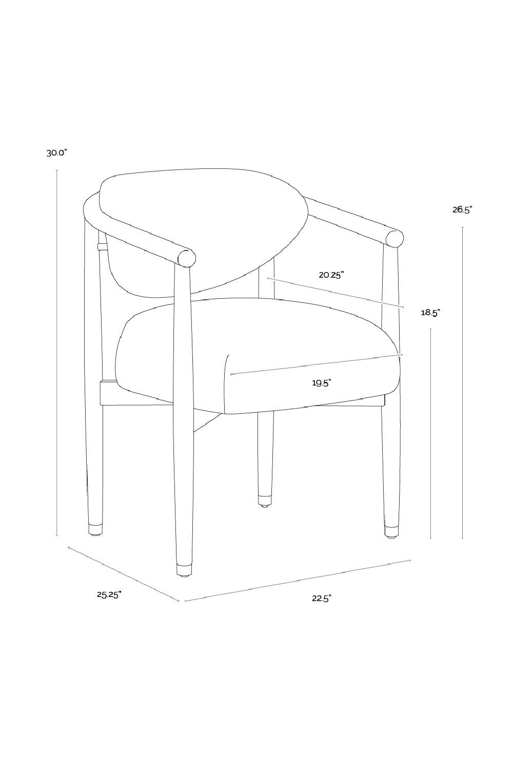   Modern European furniture - Round Oak Frame Dining Armchair - www.oroa.com | Oroa.com