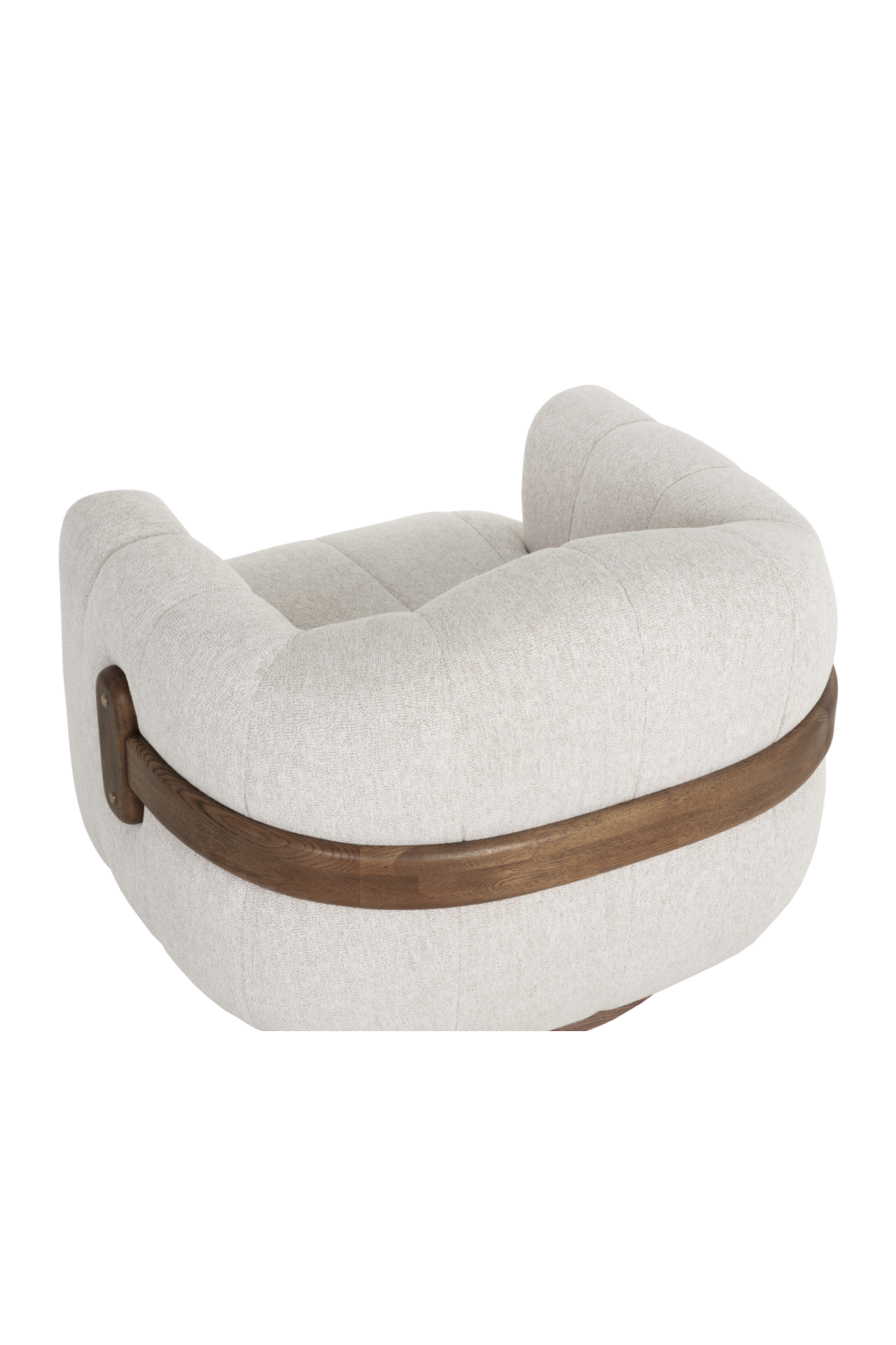 Modern European furniture - Cream Channeled Swivel Lounge Chair - www.oroa.com