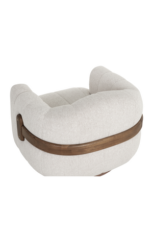 Modern European furniture - Cream Channeled Swivel Lounge Chair - www.oroa.com