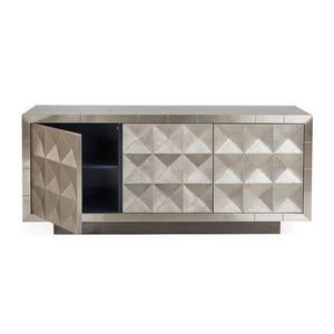 Nickel-Plated Faceted Sideboard | Jonathan Adler Talitha | Oroa.com