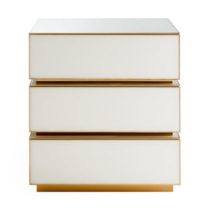 White Glass 3-Drawer Chest | Jonathan Adler Torino | Oroa.com