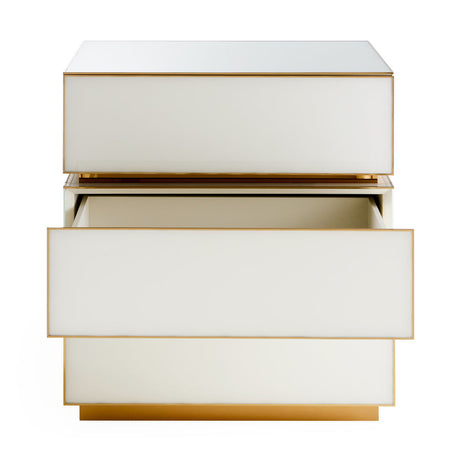 White Glass 3-Drawer Chest | Jonathan Adler Torino | Oroa.com